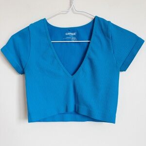 GARAGE | Seamless V Neck Crop Tee